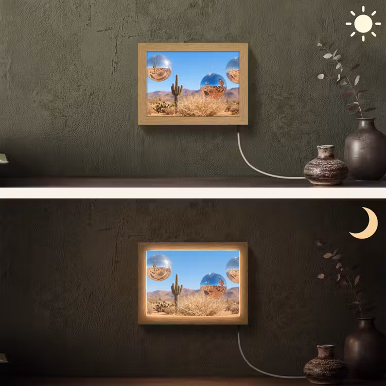 Lightbox - Wandlamp - Woestijn - Spiegelbal - Kunst — 3
