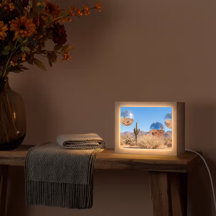 Lightbox - Wandlamp - Woestijn - Spiegelbal - Kunst — 5