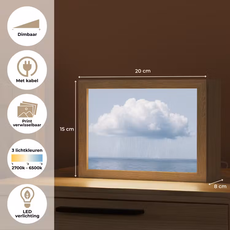 Lightbox - Wandlamp - Wolk - Regen - Natuur — 9
