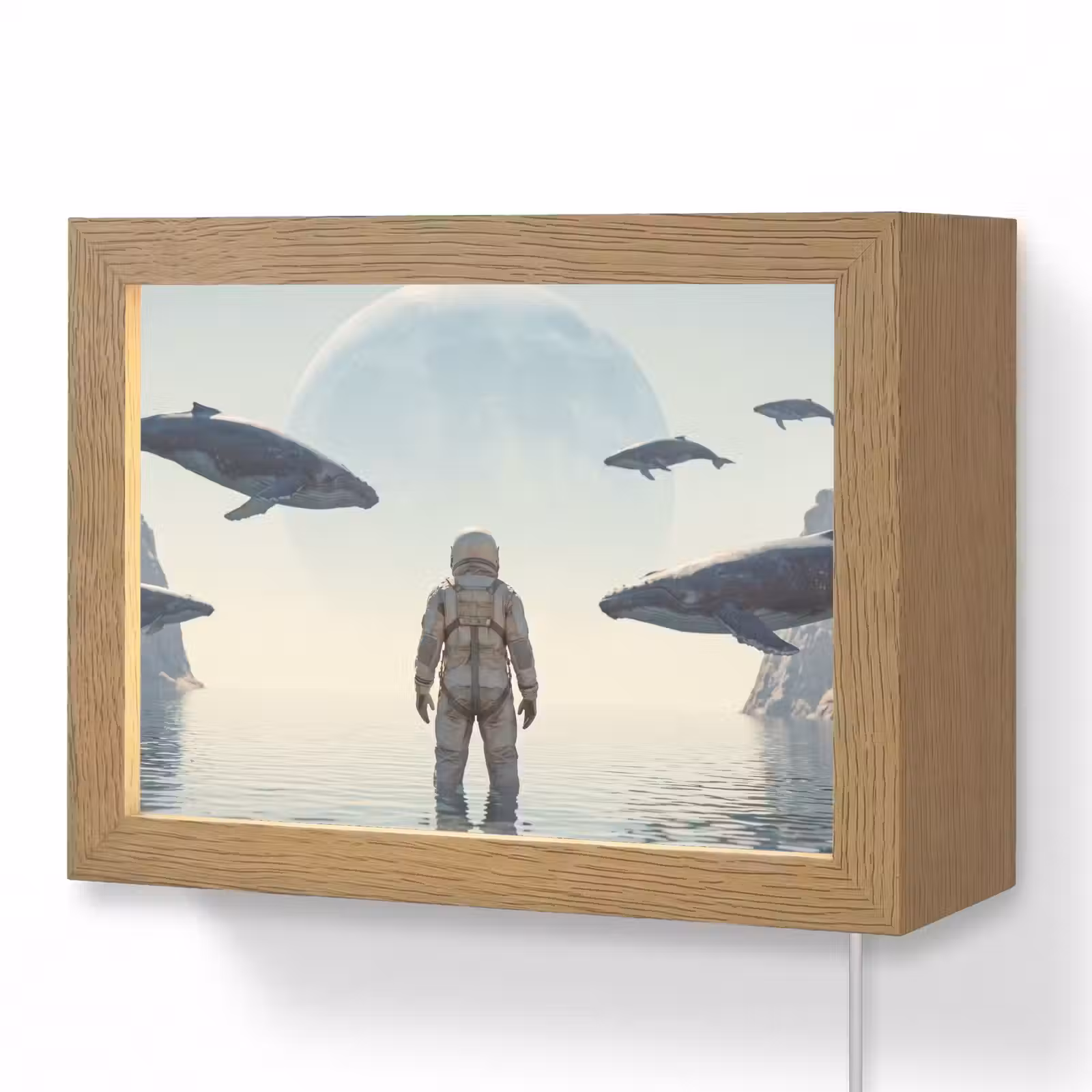 Lightbox - Wandlamp - Ruimtevaarder - Walvis - Fantasie — 1