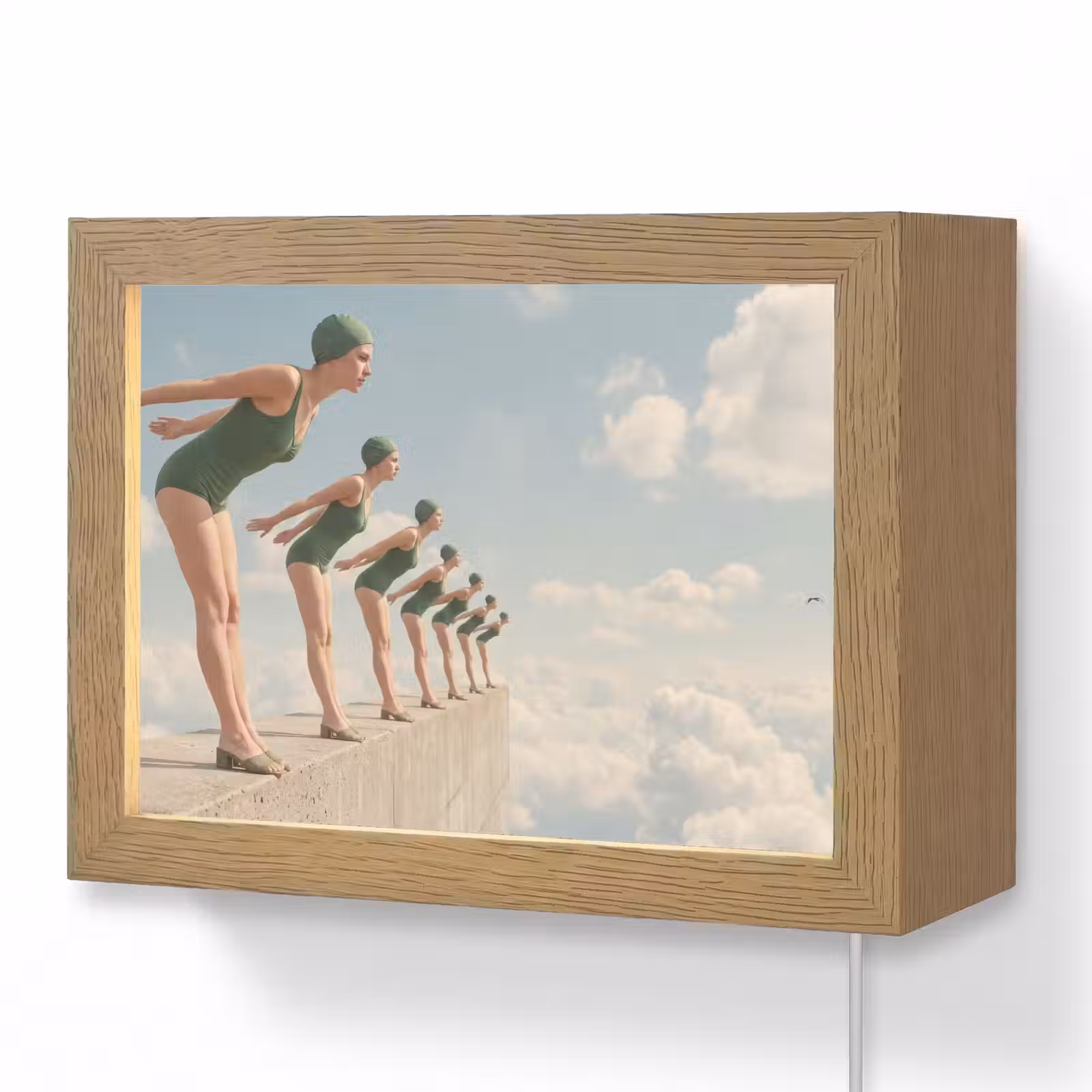 Lightbox - Wandlamp - Vrouwen - Duikhouding - Wolken — 1