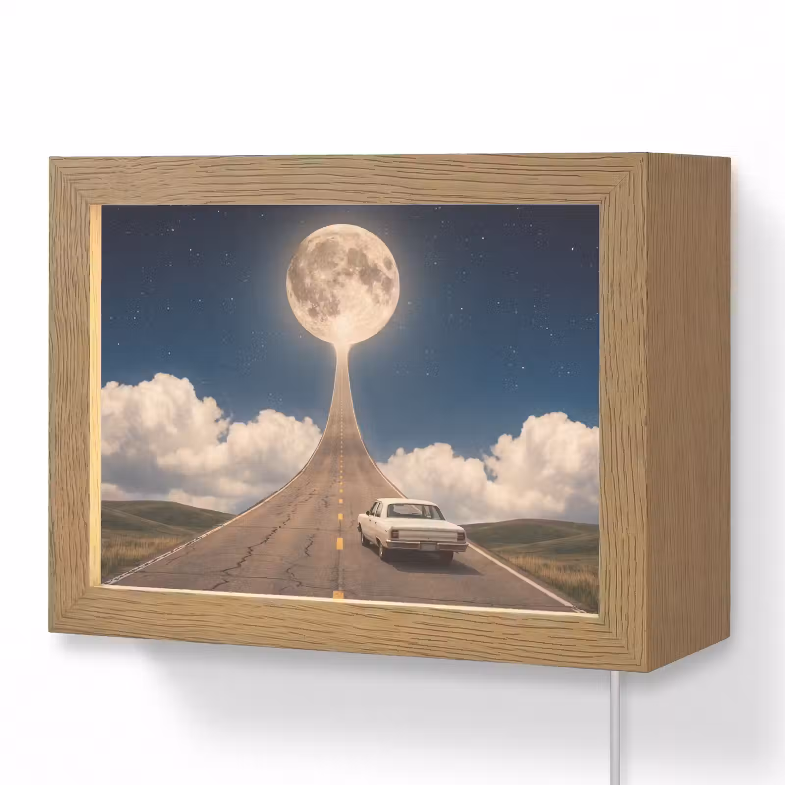 Lightbox - Wandlamp - Weg - Maan - Nacht — 1