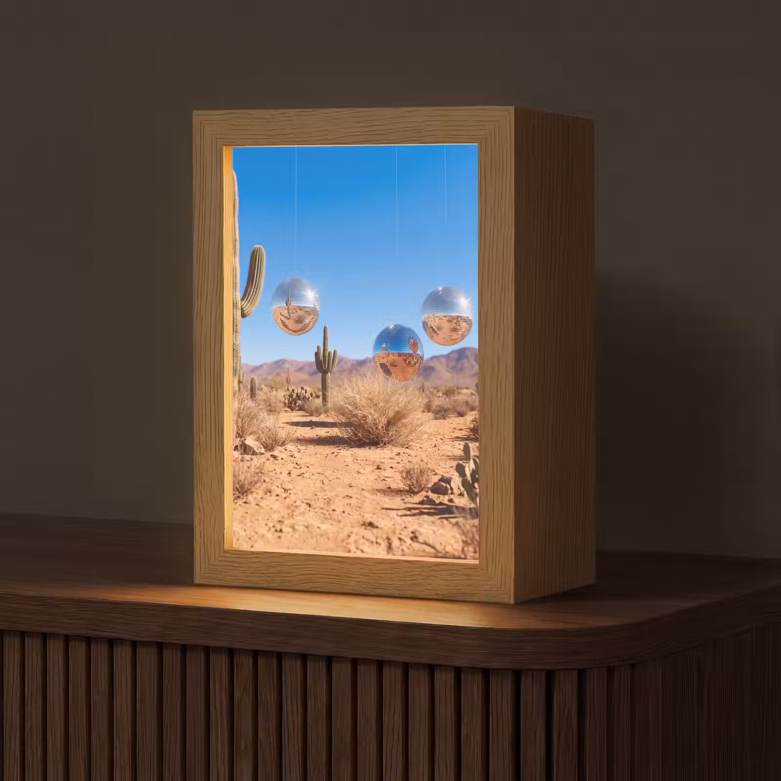 Tafellamp - Woestijn - Spiegelbal - Kunst — 1