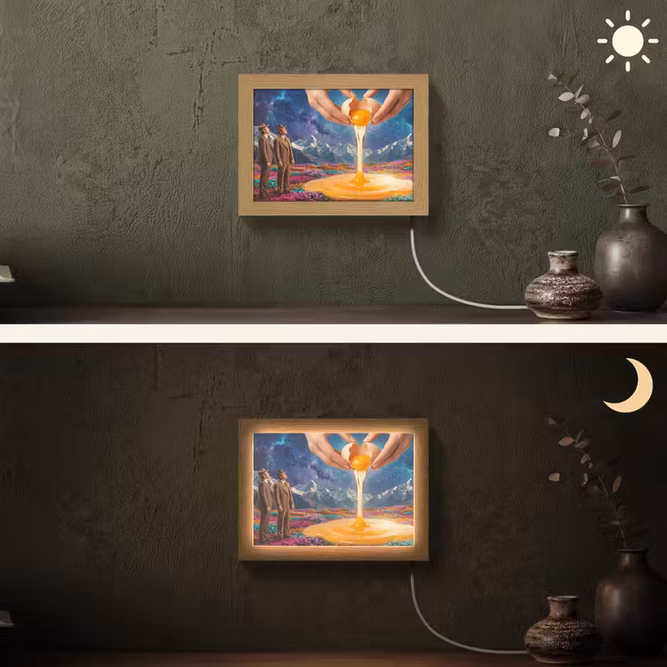 Lightbox - Wandlamp - Handen - Ei - Surrealisme — 3