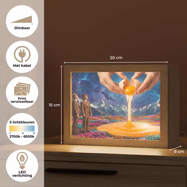 Lightbox - Wandlamp - Handen - Ei - Surrealisme — 9