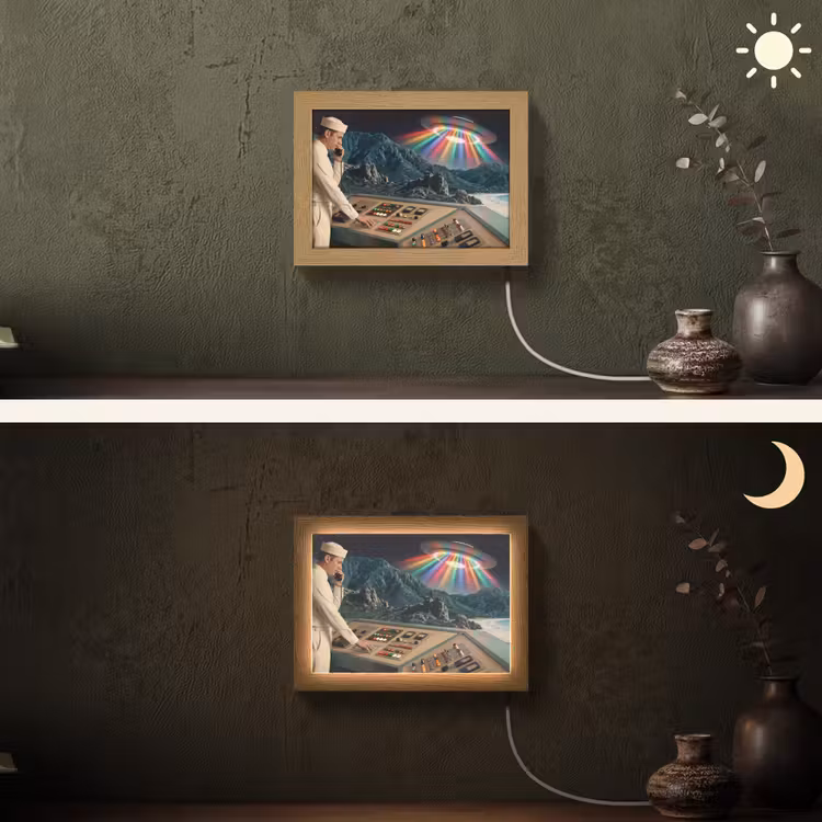 Lightbox - Wandlamp - Man - Controlekamer - Strand — 3