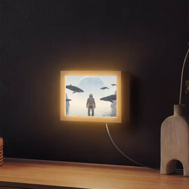 Lightbox - Wandlamp - Ruimtevaarder - Walvis - Fantasie — 2