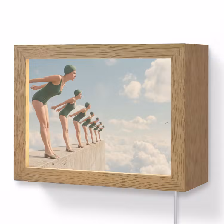 Lightbox - Wandlamp - Vrouwen - Duikhouding - Wolken — 1