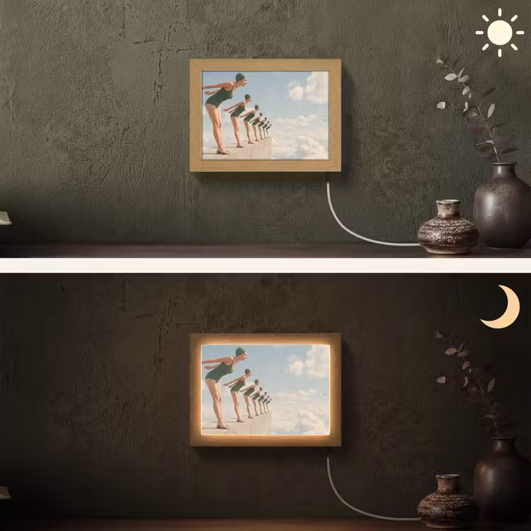 Lightbox - Wandlamp - Vrouwen - Duikhouding - Wolken — 3
