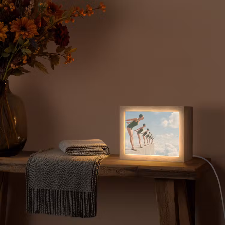 Lightbox - Wandlamp - Vrouwen - Duikhouding - Wolken — 5