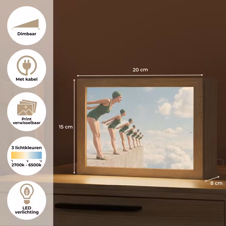 Lightbox - Wandlamp - Vrouwen - Duikhouding - Wolken — 9