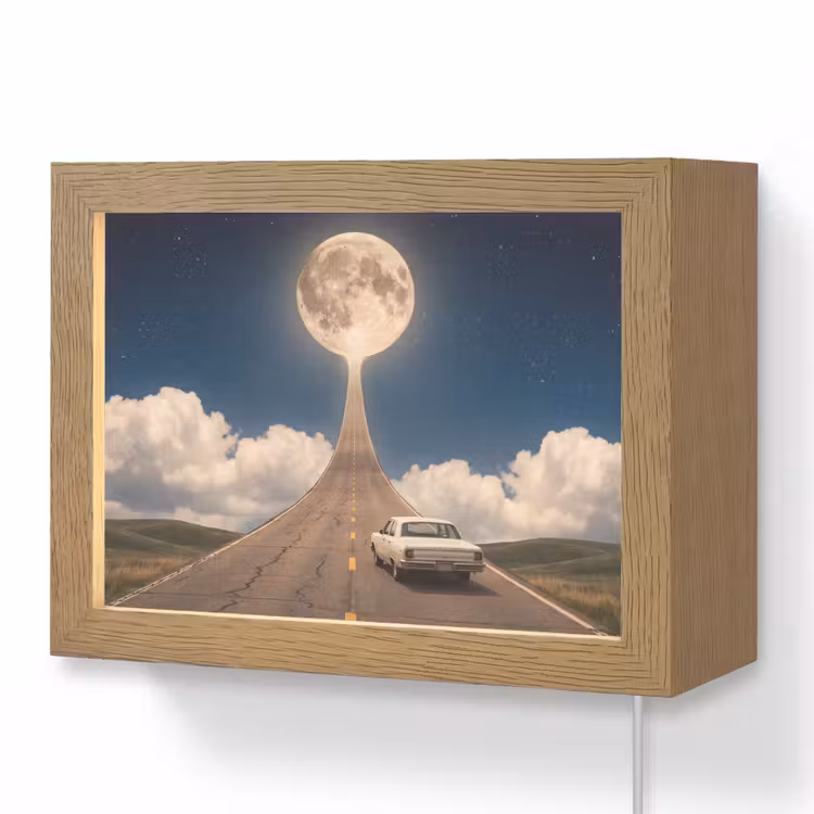 Lightbox - Wandlamp - Weg - Maan - Nacht — 1