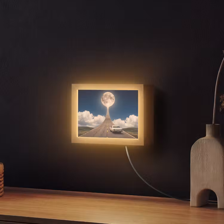 Lightbox - Wandlamp - Weg - Maan - Nacht — 2