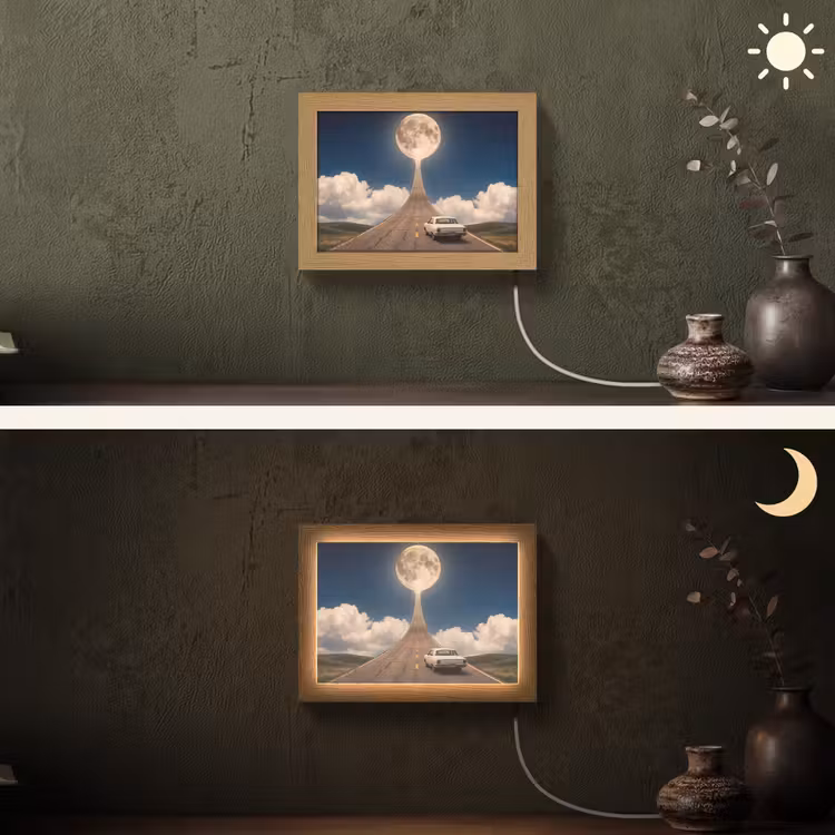 Lightbox - Wandlamp - Weg - Maan - Nacht — 3