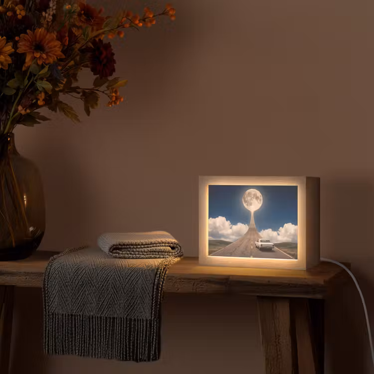 Lightbox - Wandlamp - Weg - Maan - Nacht — 5