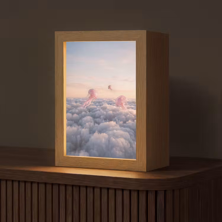 Tafellamp - Roze dier - Wolken — 1