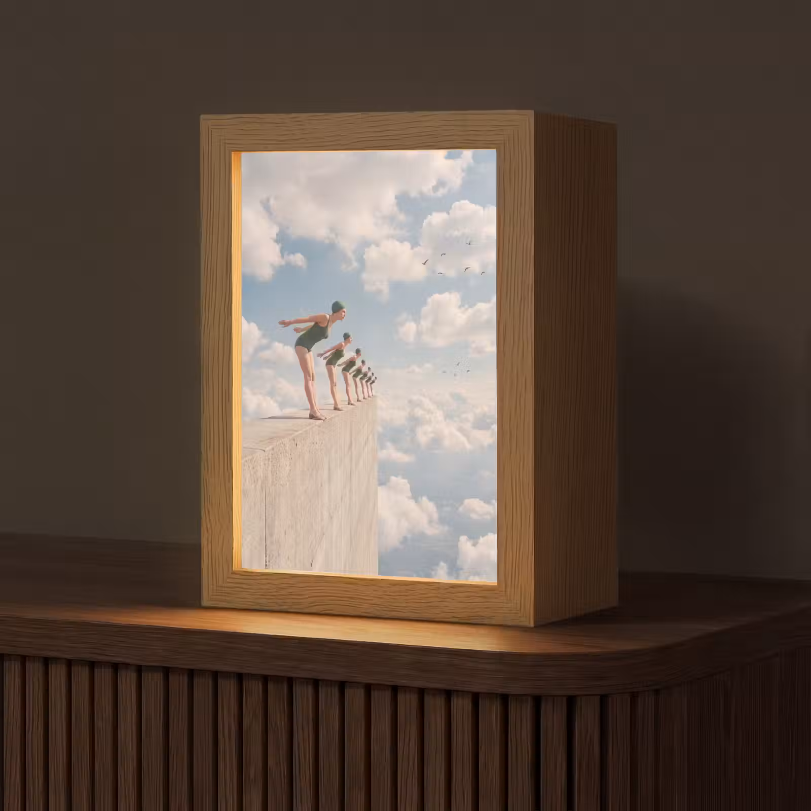Tafellamp - Vrouwen - Duikhouding - Wolken — 1