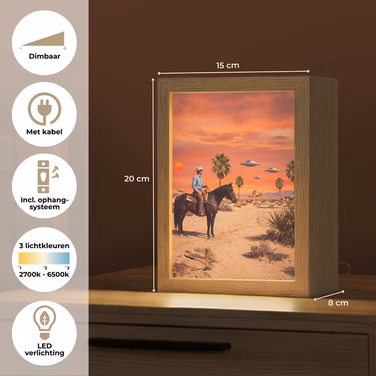 Tafellamp - Cowboy - Paard - Woestijn — 7
