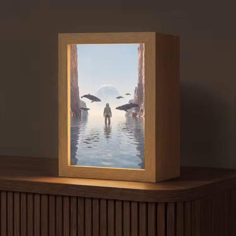 Tafellamp - Ruimtevaarder - Walvis - Fantasie — 1