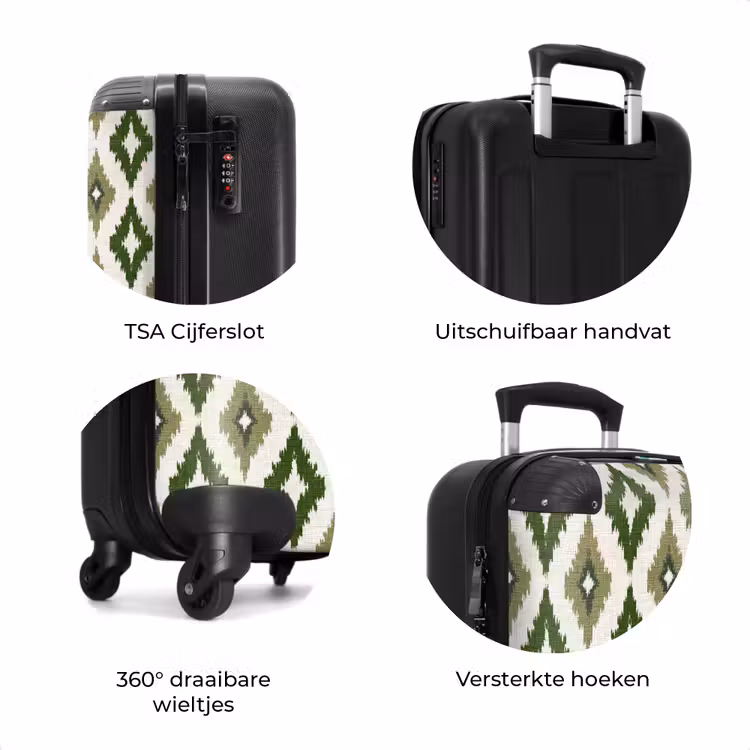 Koffer - Geografisch - Ruitmotief - Groen — 7