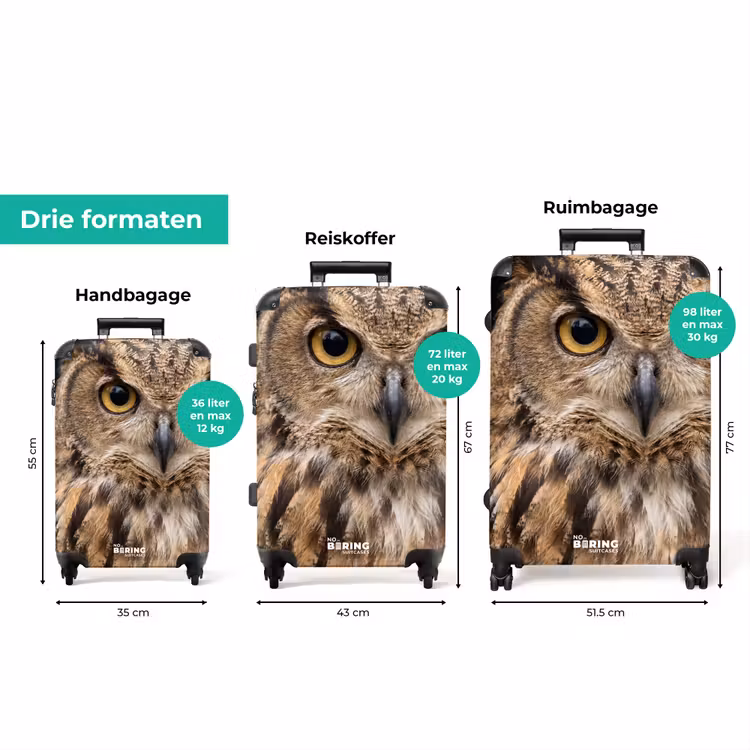 Koffer - Oehoe - Uil - Portret - Bruin — 8