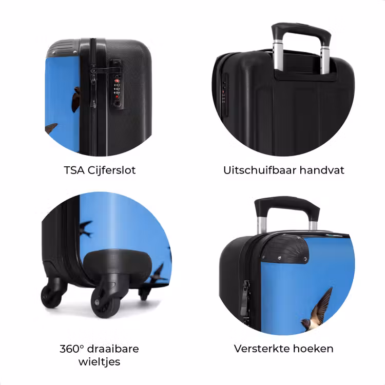 Koffer - Zwaluwen - Vliegen - Blauw — 7