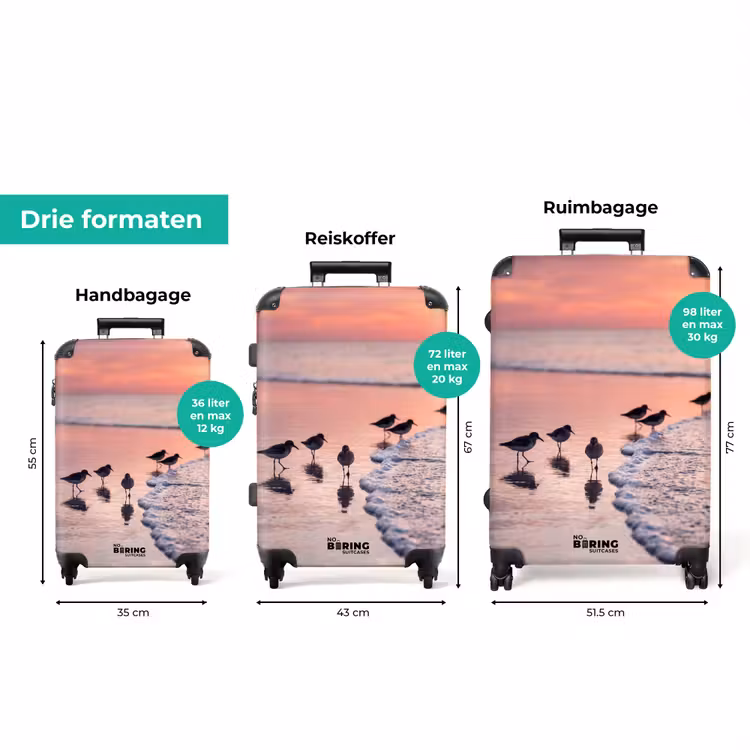 Koffer - Meeuwen - Strand - Zee - Roze — 8