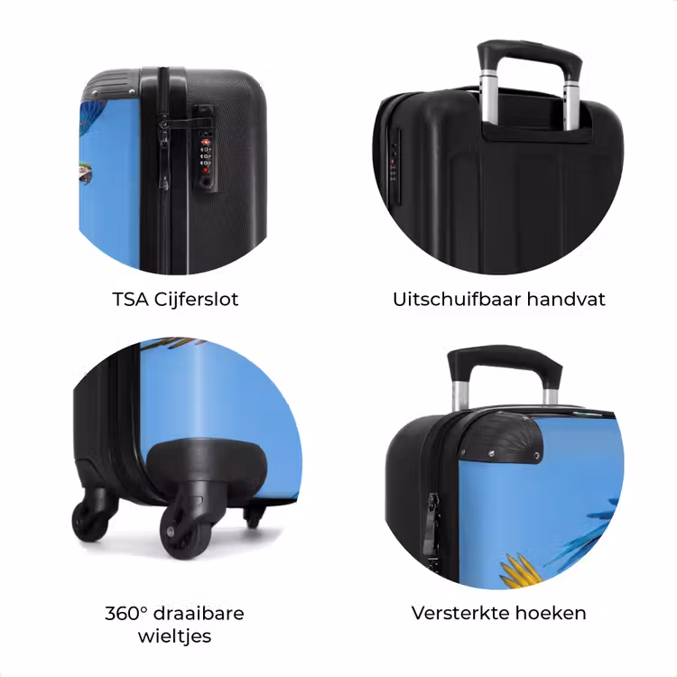 Koffer - Papagaai - Vliegen - Blauw - Geel — 7