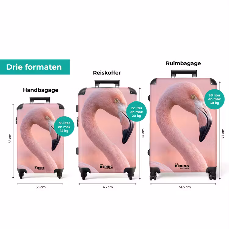 Koffer - Flamingo - Portret - Roze — 8