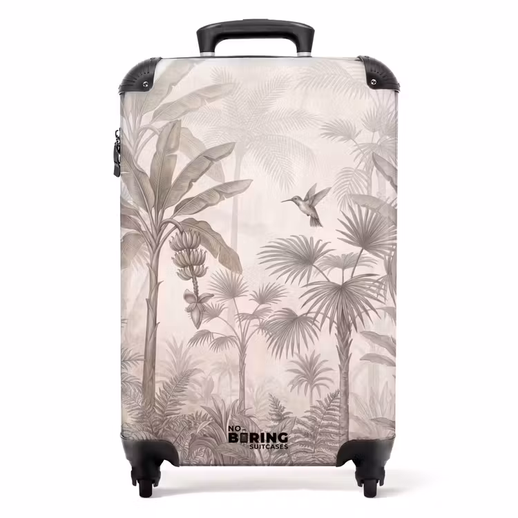 Koffer - Jungle - Banenboom - Kolibrie - Beige — 1
