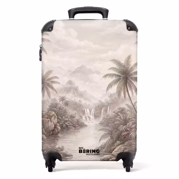 Koffer - Jungle - Watervallen - Tropisch - Illustratie — 1