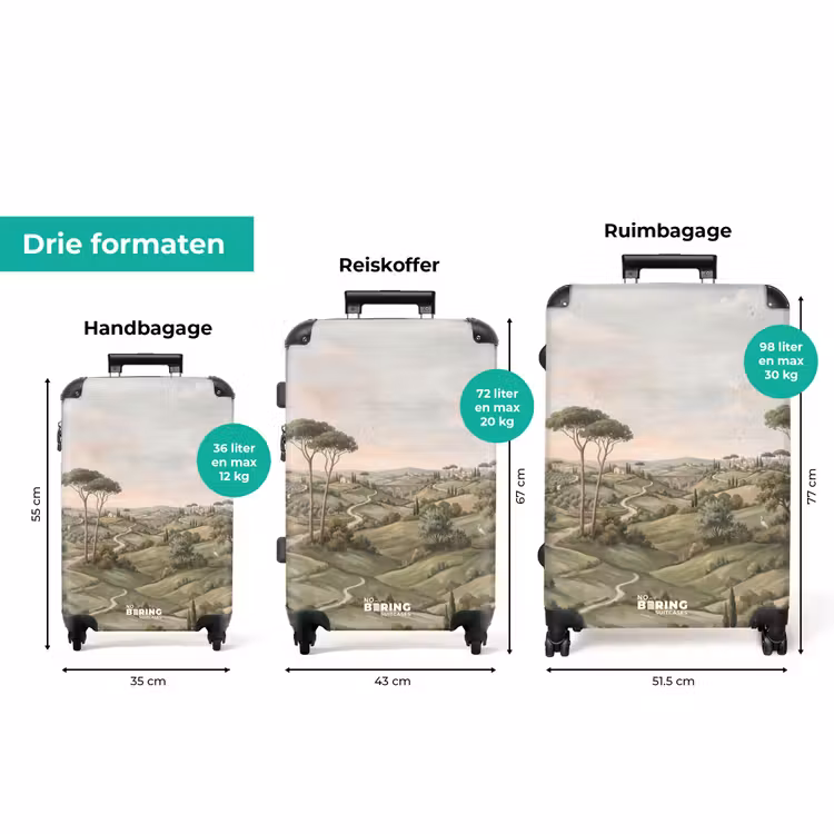 Koffer - Landschap - Heuvels - Zandpad - Groen — 8