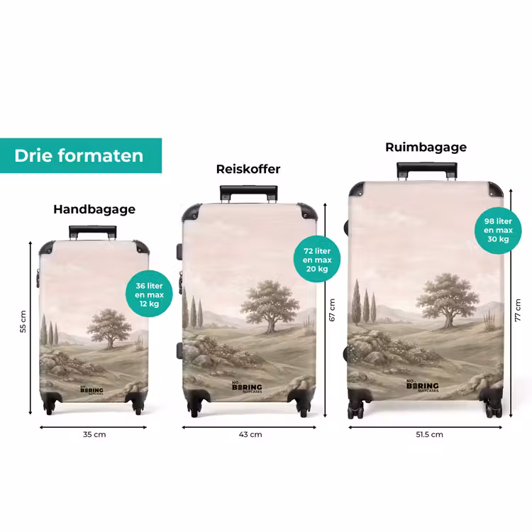 Koffer - Heuvellandschap - Bomen - Natuur - Groen — 8