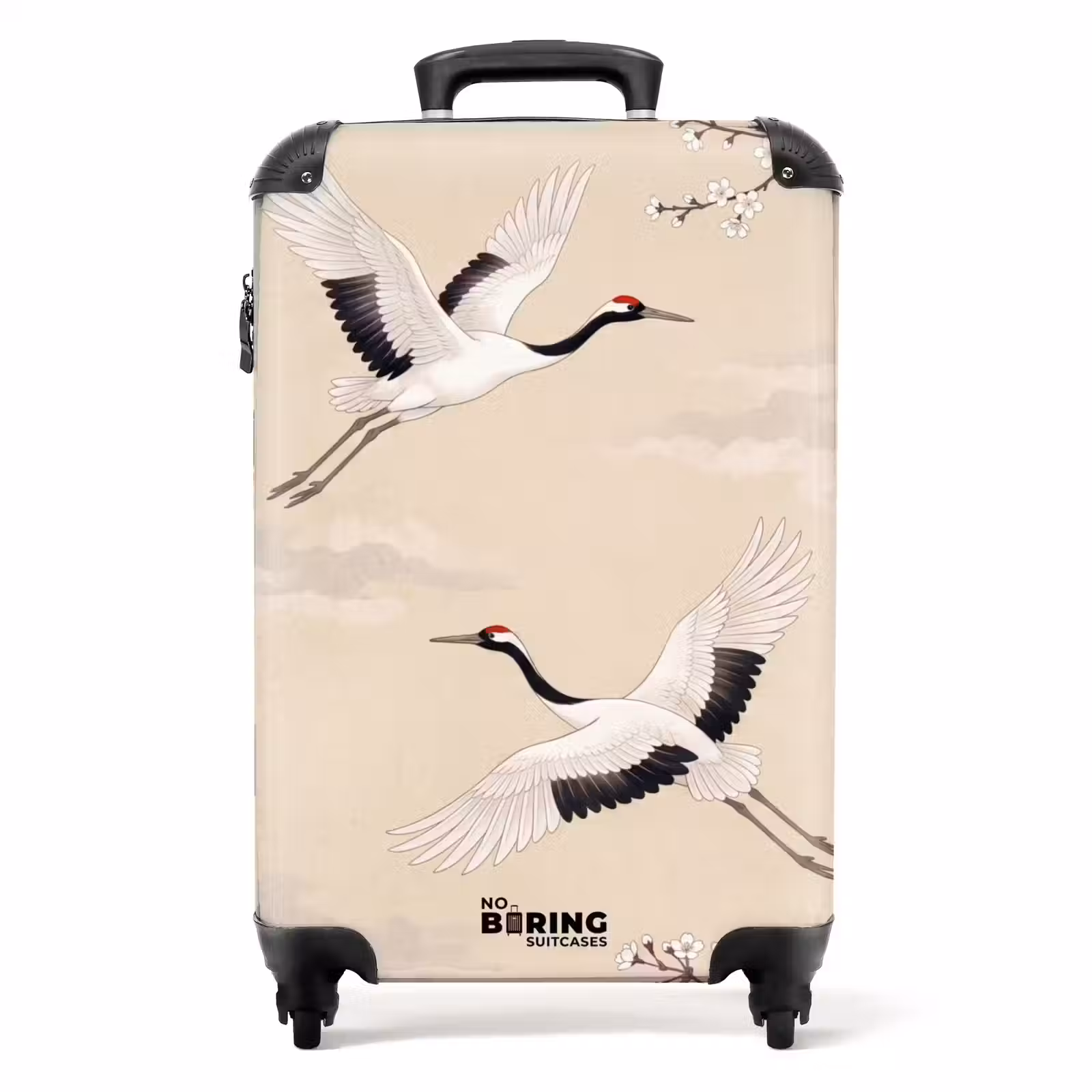 Koffer - Kraanvogels - Bloesem - Beige — 1