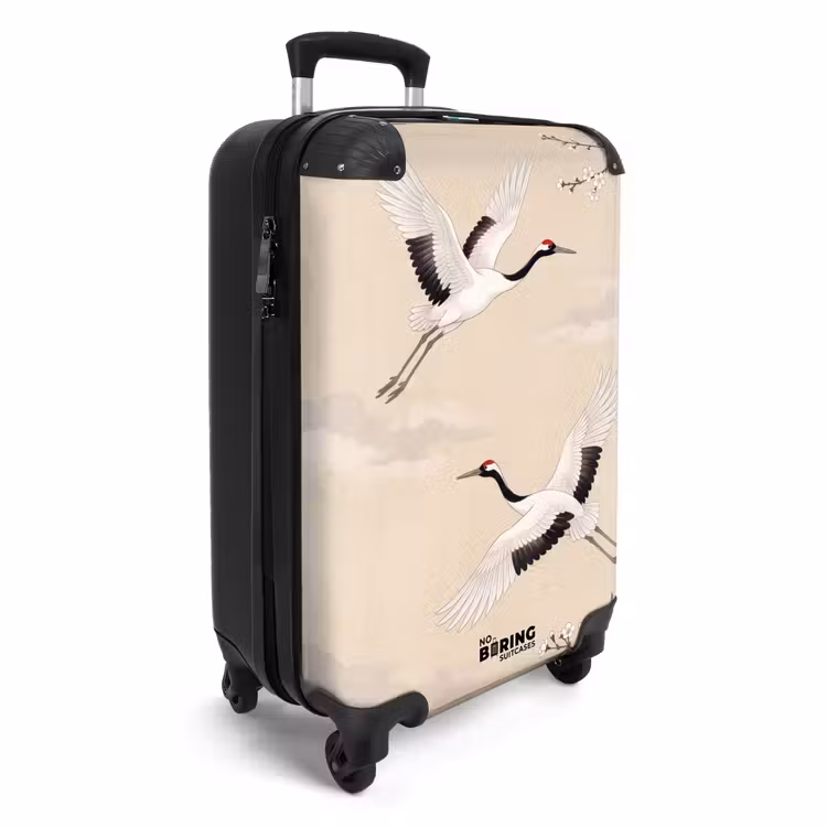 Koffer - Kraanvogels - Bloesem - Beige — 2