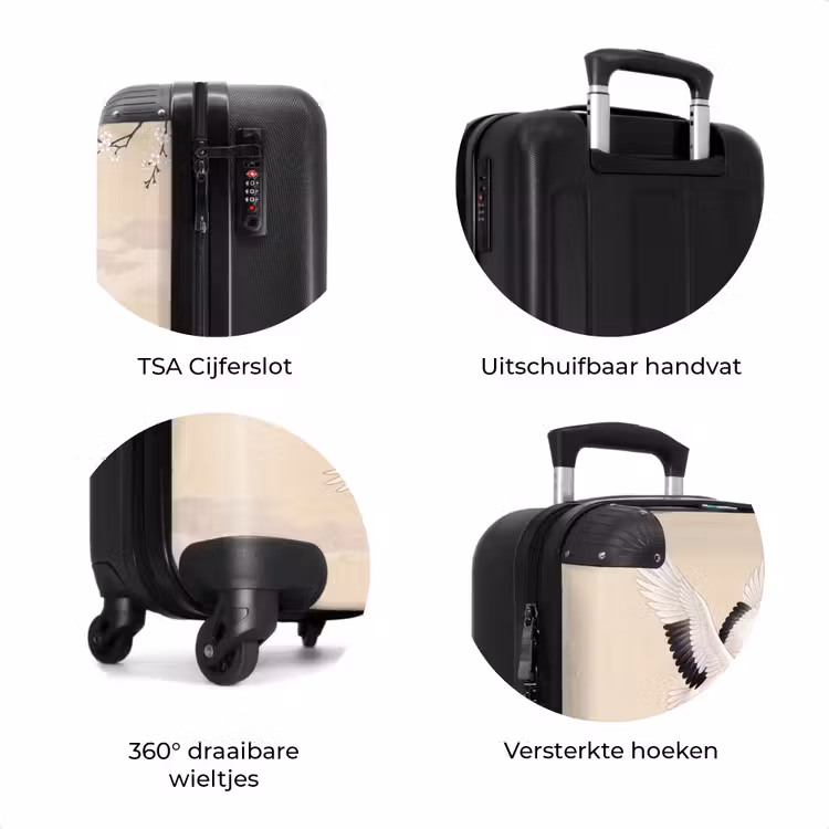 Koffer - Kraanvogels - Bloesem - Beige — 7