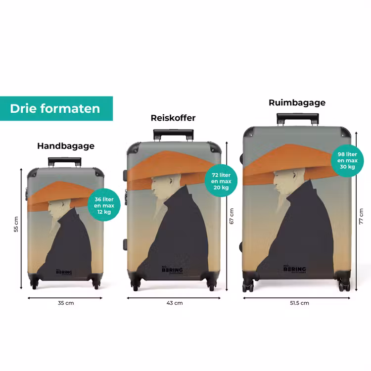 Koffer - Minimalistisch - Silhouet - Oranje — 8
