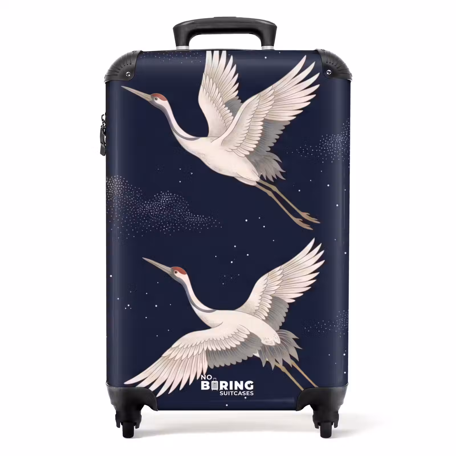 Koffer - Kraanvogels - Nachthemel - Blauw — 1