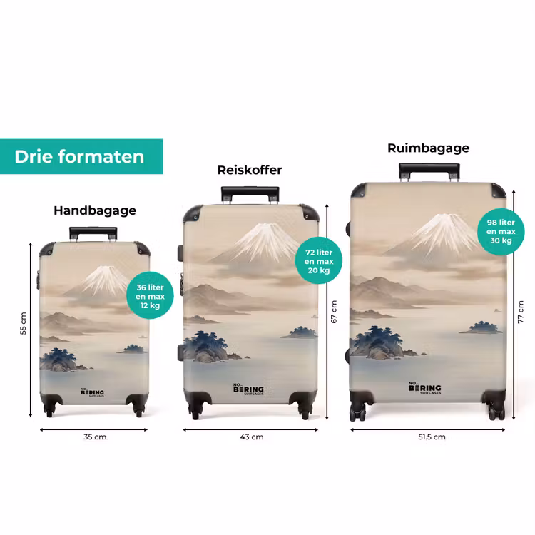 Koffer - Japans - Landschap - Beige — 8