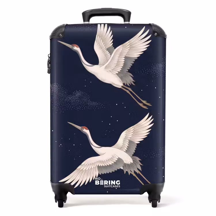 Koffer - Kraanvogels - Nachthemel - Blauw — 1