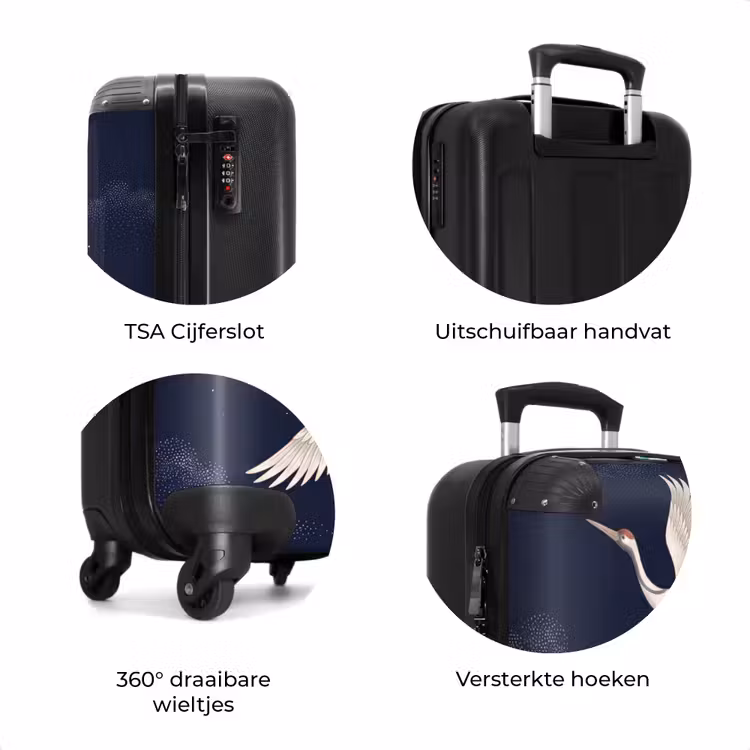 Koffer - Kraanvogels - Nachthemel - Blauw — 7