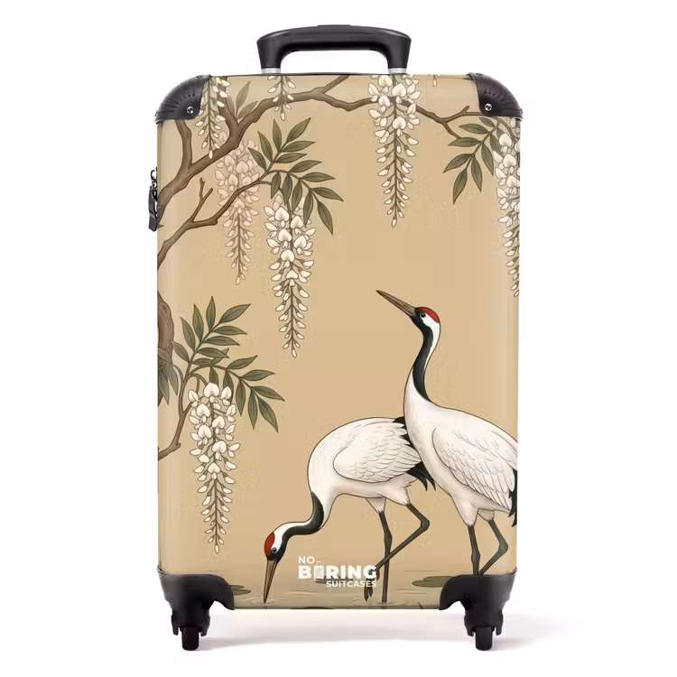 Koffer - Kraanvogels - Water - Beige — 1