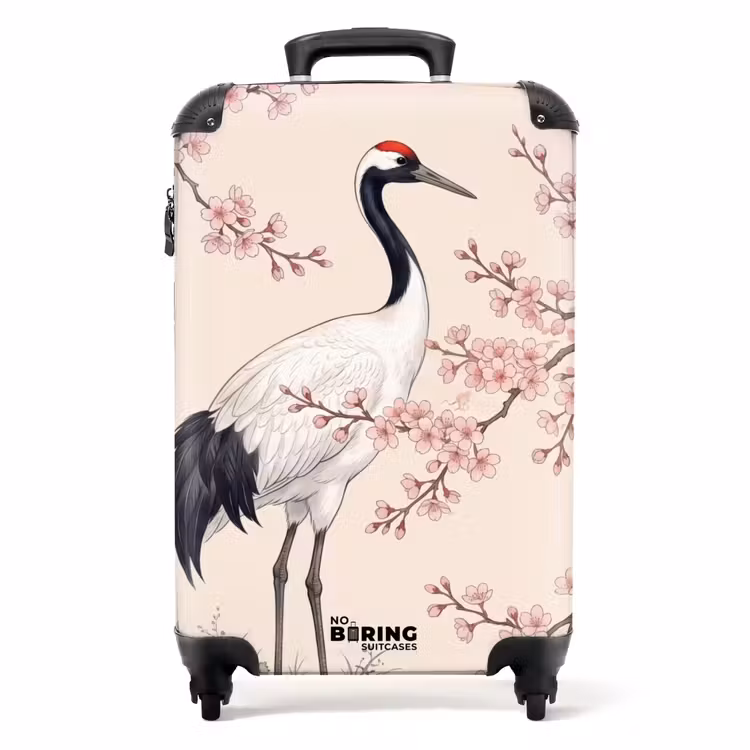 Koffer - Aziatisch - Kraanvogel - Beige — 1