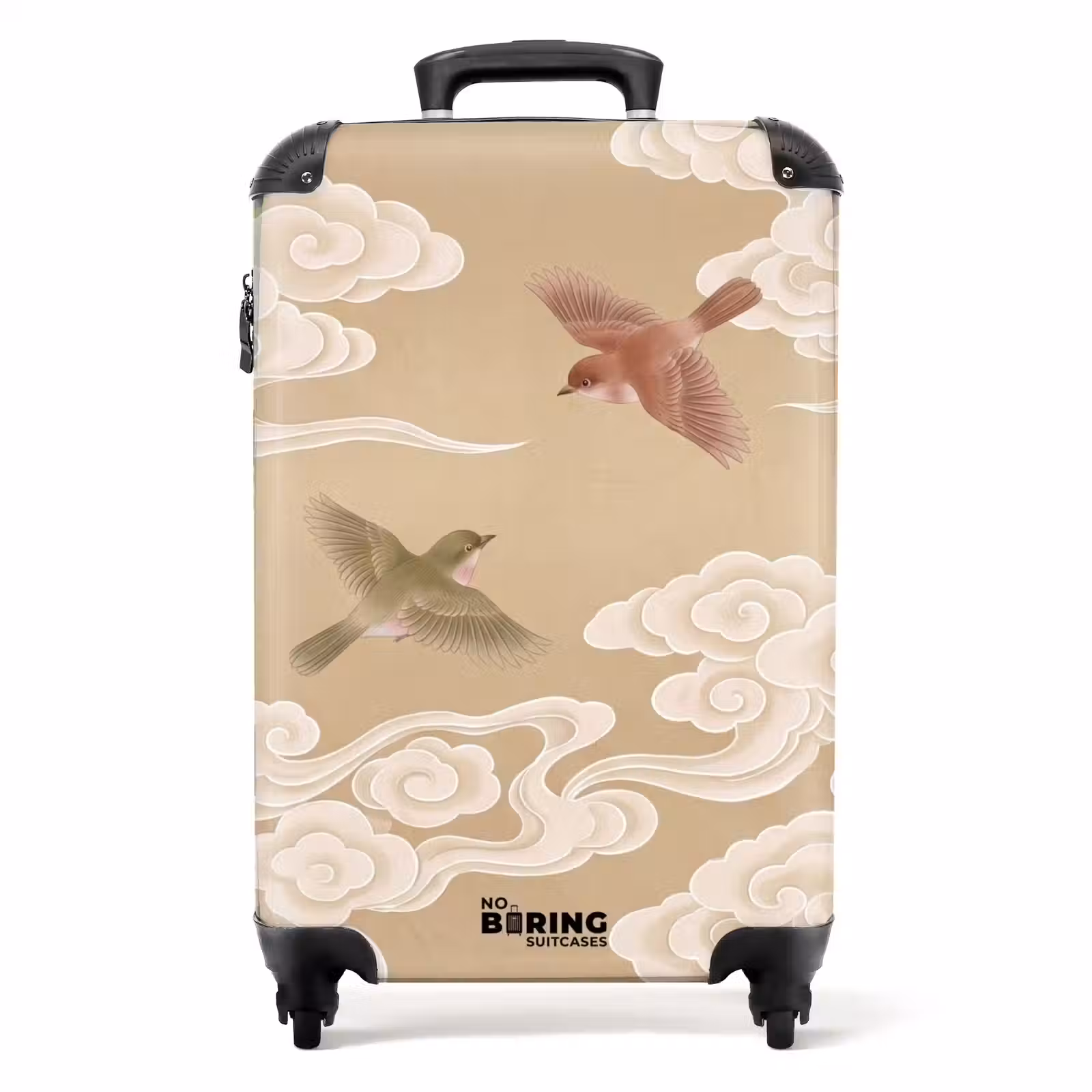 Koffer - Vogels - Vliegen - Beige — 1