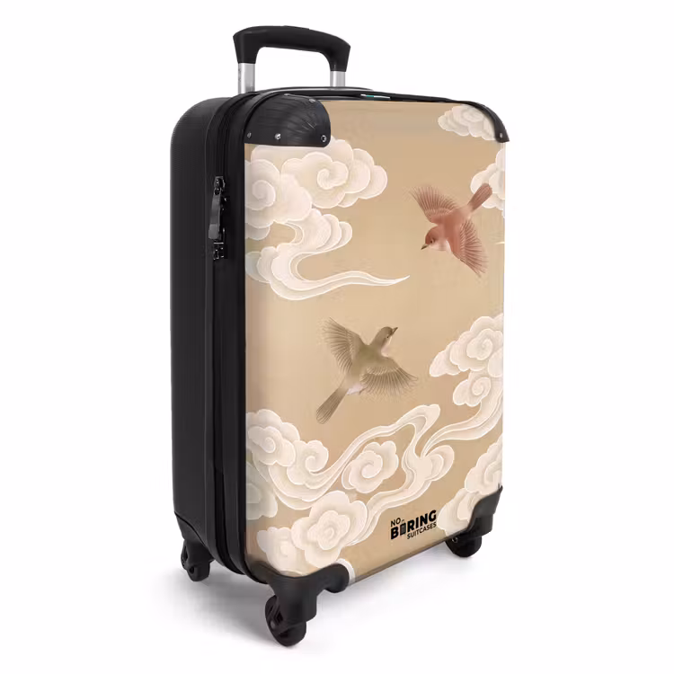 Koffer - Vogels - Vliegen - Beige — 2