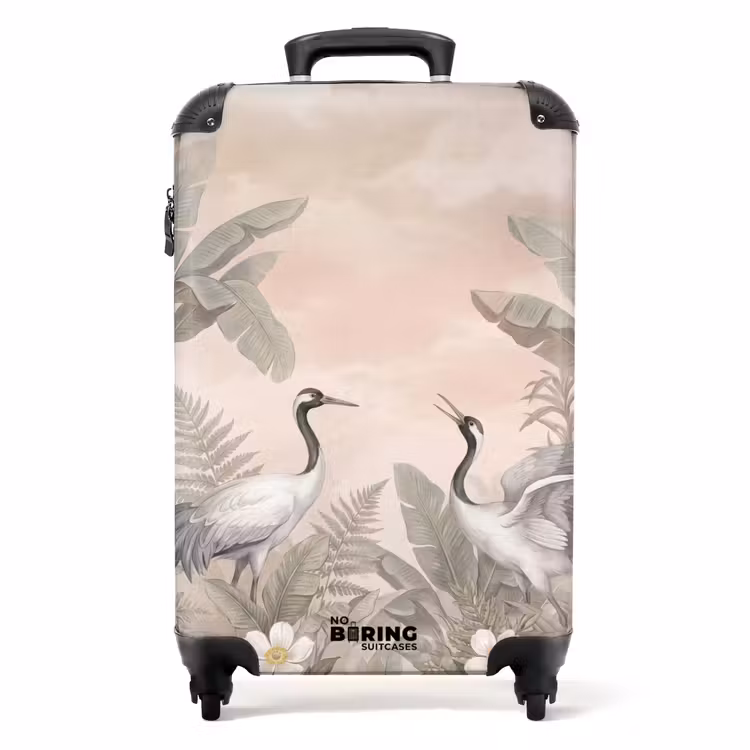 Koffer - Kraanvogels - Natuur - Roze — 1