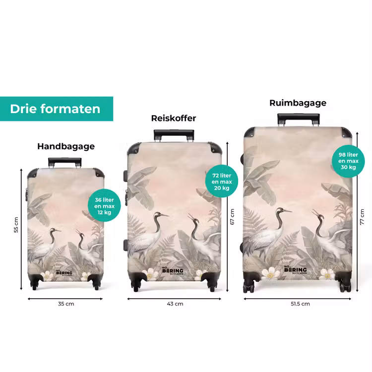 Koffer - Kraanvogels - Natuur - Roze — 8
