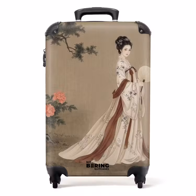 Koffer - Vrouw - Azië - Kunst - Beige — 1