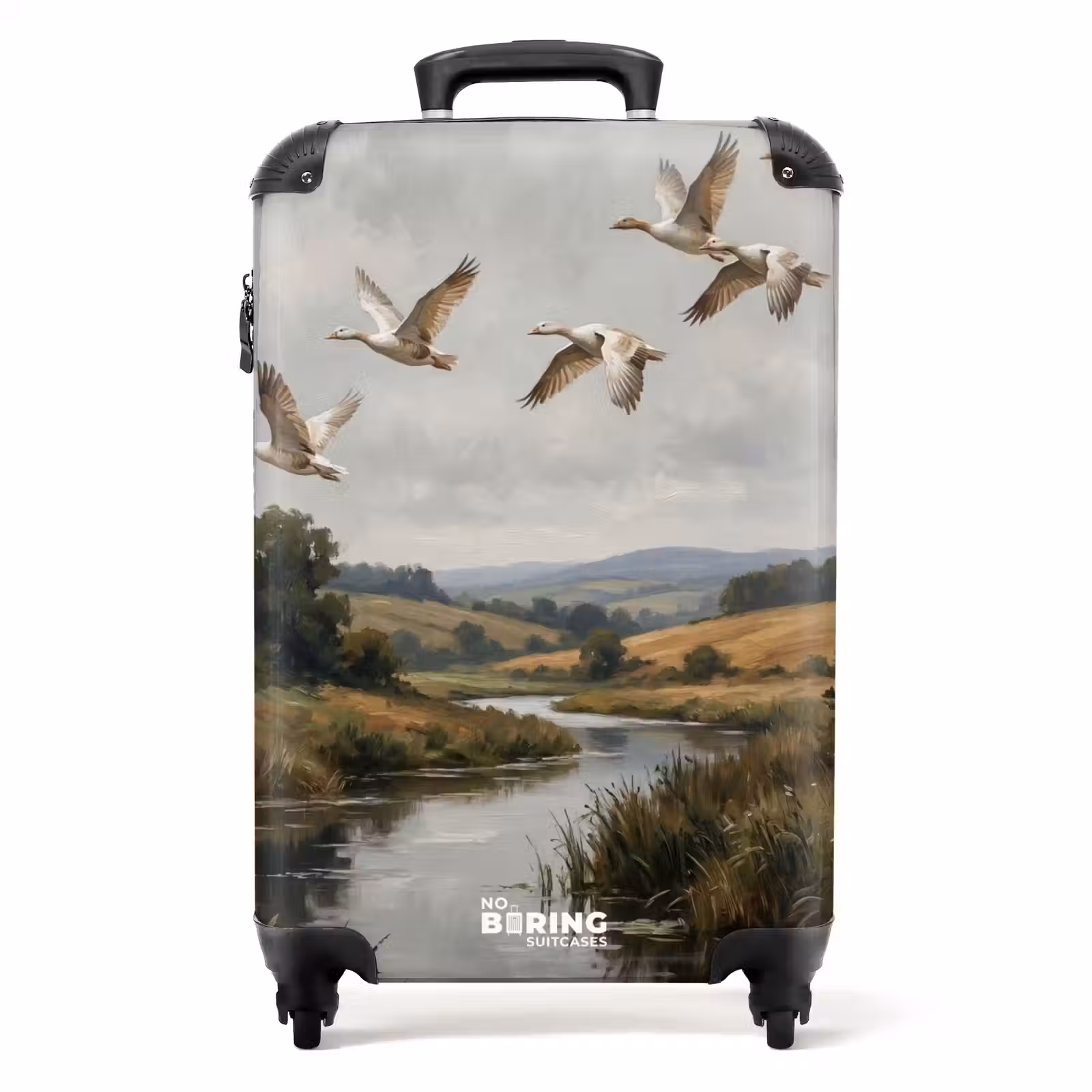 Koffer - Eenden - Rivier - Landschap - Vlucht - Nostalgisch — 1
