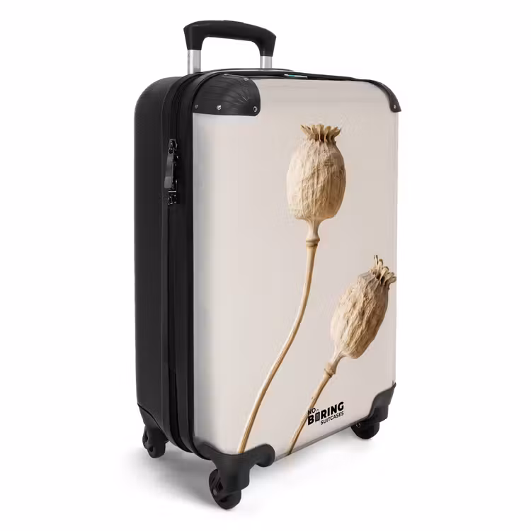 Koffer - Papaverbollen - Droogbloemen - Minimalistisch - Beige - Rustig — 2